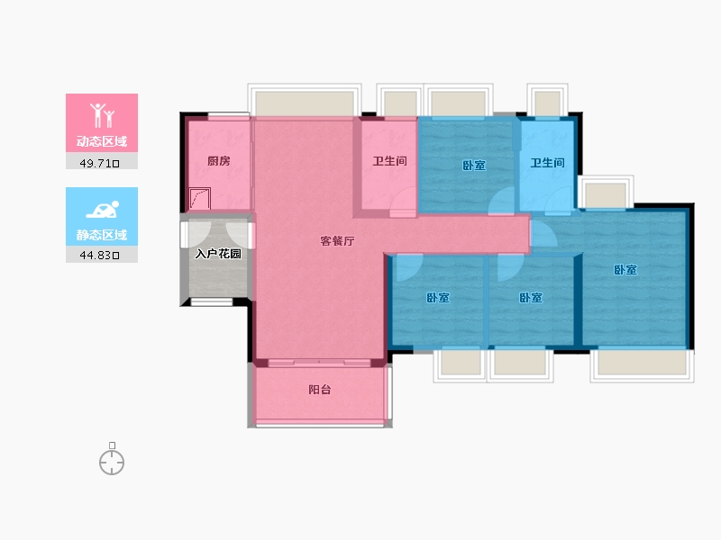 广东省-佛山市-海逸桃花源记-88.65-户型库-动静分区