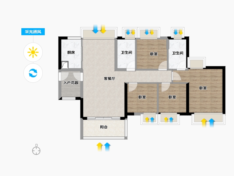 广东省-佛山市-海逸桃花源记-88.65-户型库-采光通风