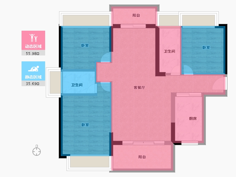 广东省-佛山市-谊泰豪苑-82.00-户型库-动静分区