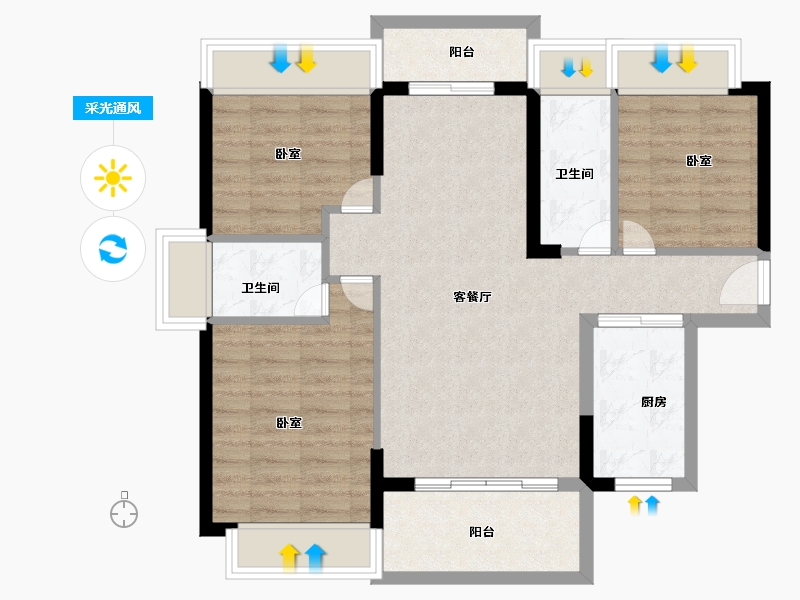 广东省-佛山市-谊泰豪苑-82.00-户型库-采光通风