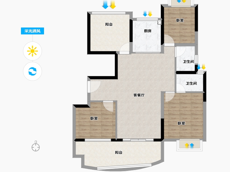 广东省-汕头市-御海天禧-112.00-户型库-采光通风