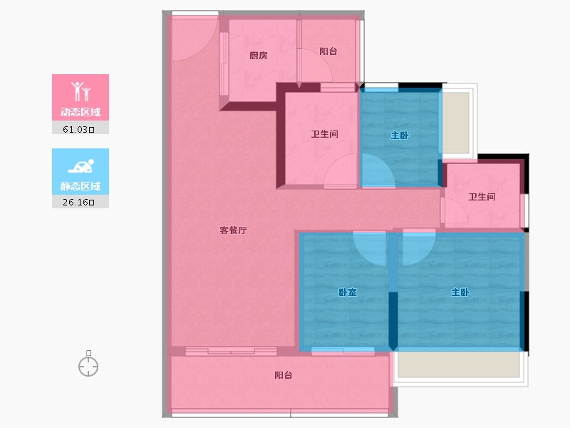 广东省-肇庆市-敏捷水映澜山-77.36-户型库-动静分区