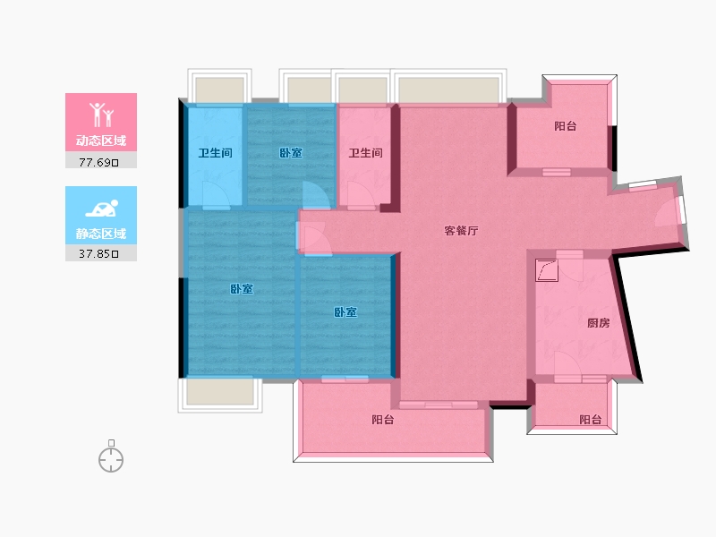 广东省-惠州市-中海水岸城-102.82-户型库-动静分区