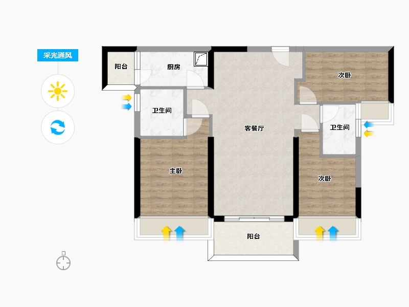 广东省-惠州市-海伦堡西子湾-78.62-户型库-采光通风