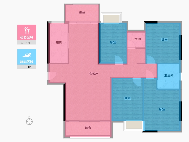 湖南省-郴州市-中耀林溪湾-113.38-户型库-动静分区