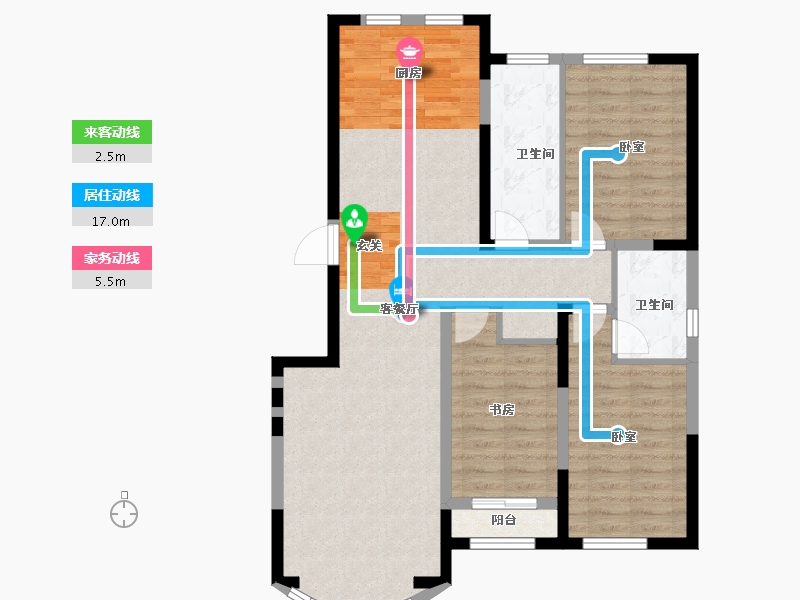 吉林省-长春市-金都小镇学府世家-95.84-户型库-动静线