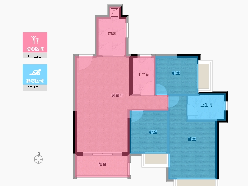 广东省-佛山市-海逸桃花源记-74.67-户型库-动静分区