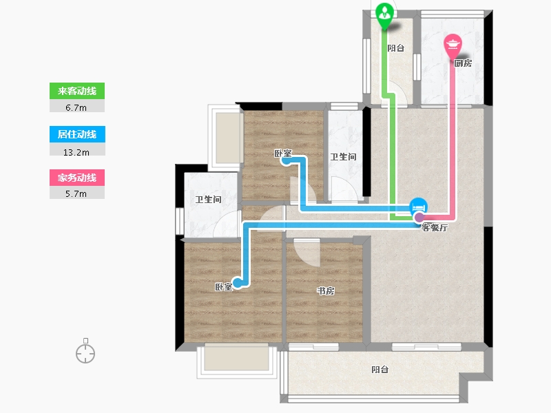 广东省-佛山市-奥园上林一品-76.00-户型库-动静线