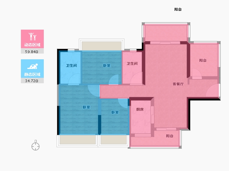 广东省-湛江市-敏捷珑玥台-83.50-户型库-动静分区