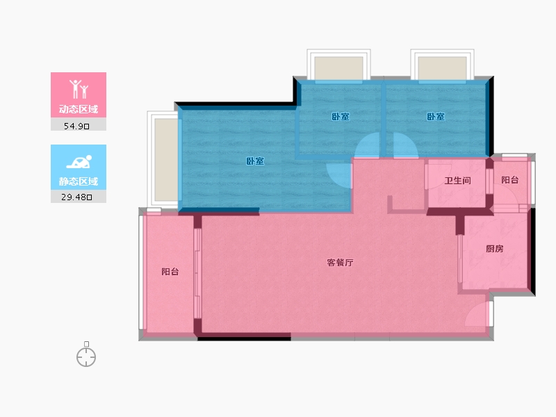 广东省-惠州市-汇园国际-76.17-户型库-动静分区