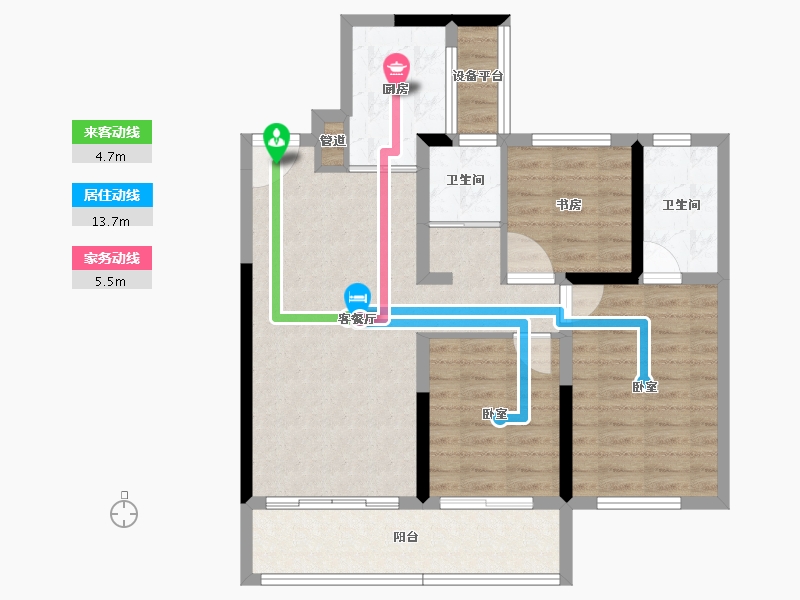 湖南省-长沙市-万境潇湘-84.40-户型库-动静线