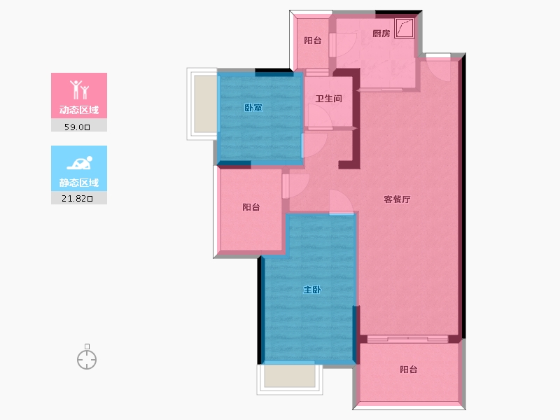 广东省-惠州市-中海水岸城-71.44-户型库-动静分区