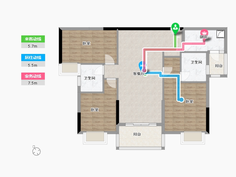 广东省-佛山市-富力西江十号-97.15-户型库-动静线