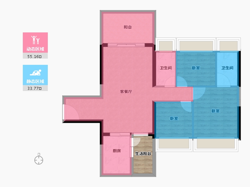 广东省-湛江市-汇泉·盛景名苑-84.21-户型库-动静分区