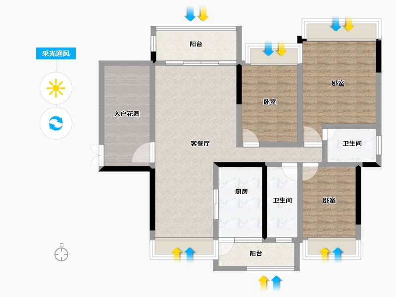 广东省-湛江市-樟树湾金樟水岸-108.52-户型库-采光通风