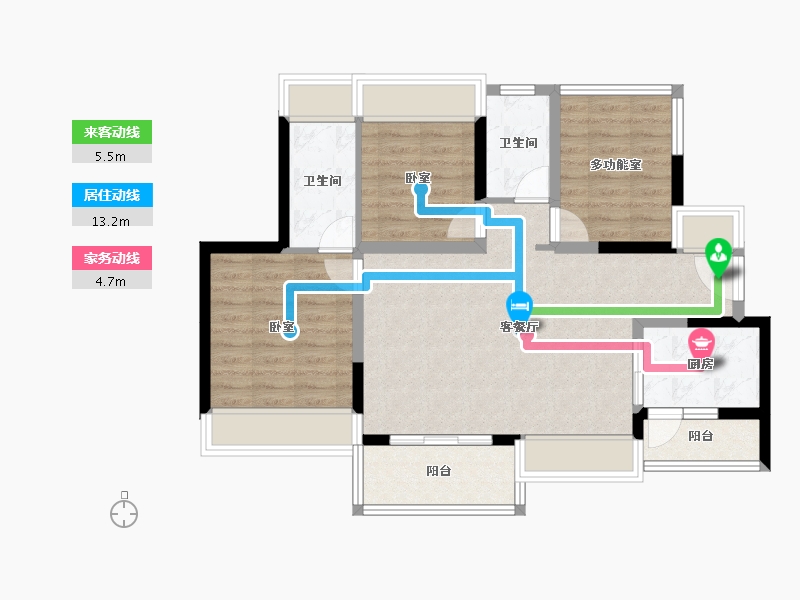 广东省-珠海市-龙光·玖龙湖-80.18-户型库-动静线