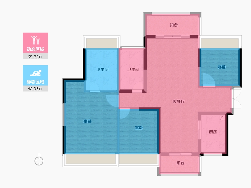 广东省-肇庆市-肇庆四会新城吾悦广场-102.01-户型库-动静分区