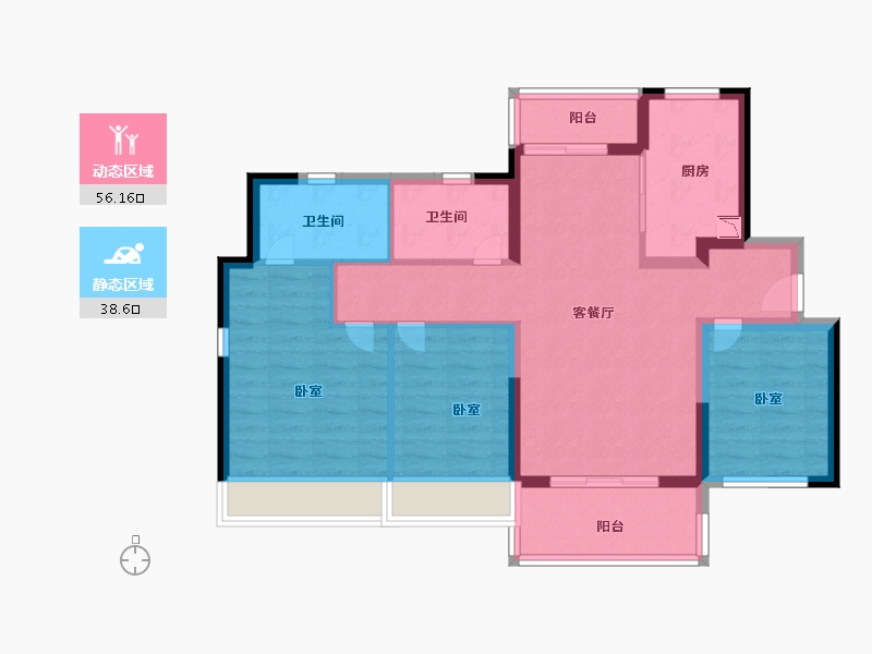 广东省-广州市-融创·春风岭南-84.00-户型库-动静分区