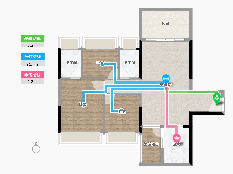 广东省-湛江市-汇泉·盛景名苑-86.09-户型库-动静线