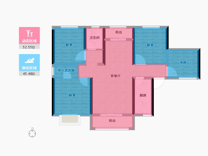 陕西省-西安市-坤元TIME-86.15-户型库-动静分区