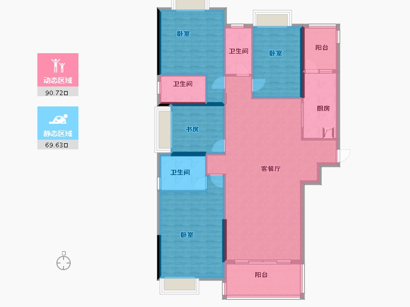 广东省-佛山市-富力西江十号-146.07-户型库-动静分区