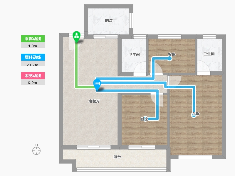 广东省-肇庆市-中梁端州壹号院-76.99-户型库-动静线