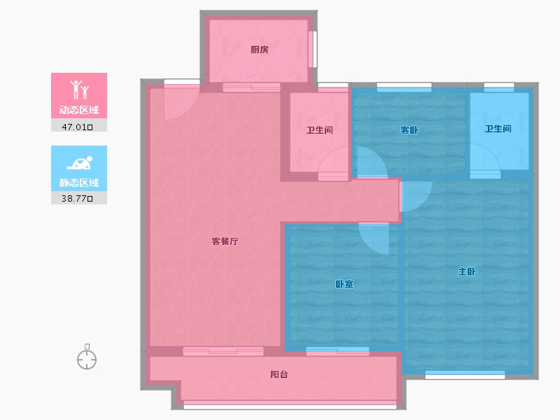 广东省-肇庆市-中梁端州壹号院-76.99-户型库-动静分区