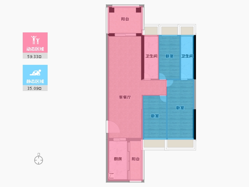 广东省-湛江市-城市尚居花园-83.99-户型库-动静分区