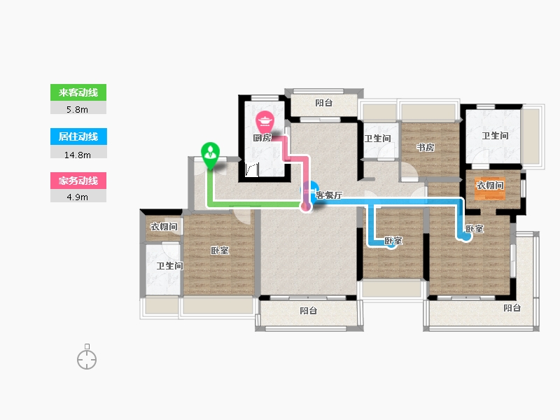 广东省-佛山市-中粮珑湾祥云-130.43-户型库-动静线