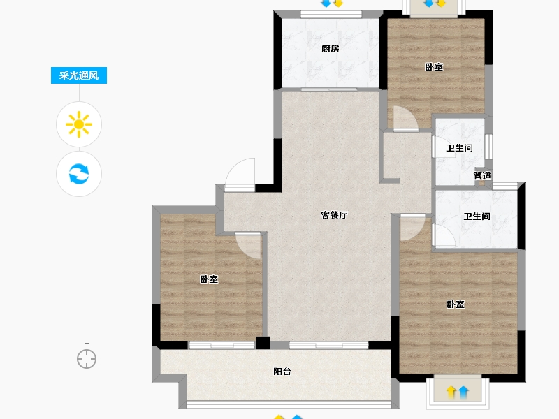 江苏省-镇江市-嘉源·首府-97.00-户型库-采光通风