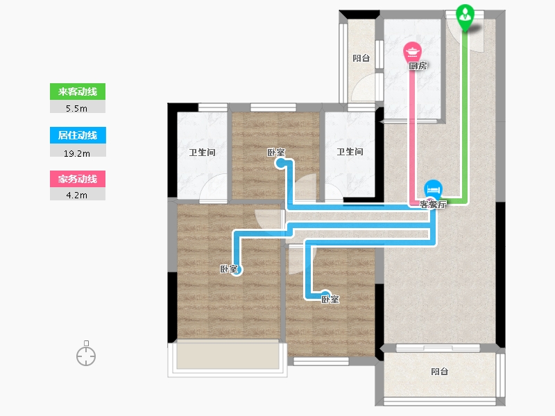 广东省-广州市-碧桂园泊岸-70.51-户型库-动静线