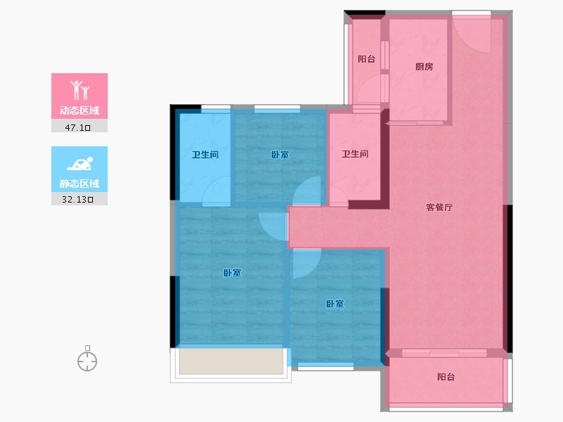 广东省-广州市-碧桂园泊岸-70.51-户型库-动静分区