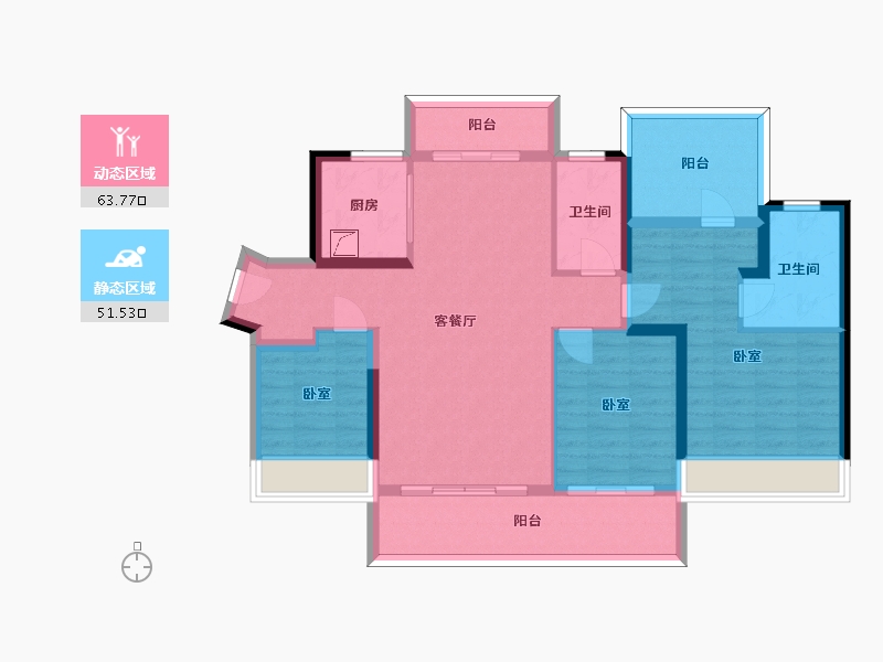 广东省-惠州市-中海水岸城-102.54-户型库-动静分区