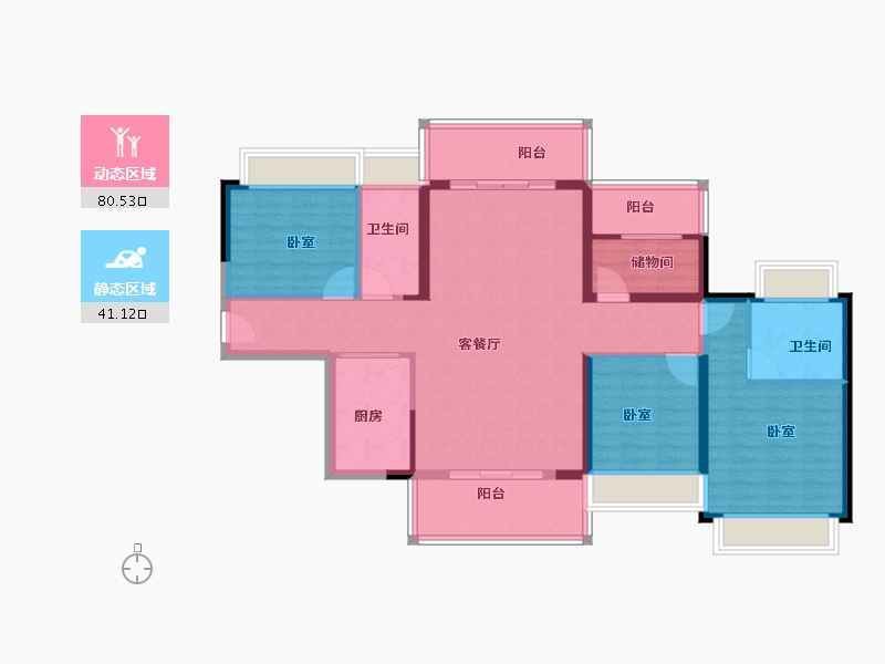 广东省-佛山市-谊泰豪苑-109.00-户型库-动静分区