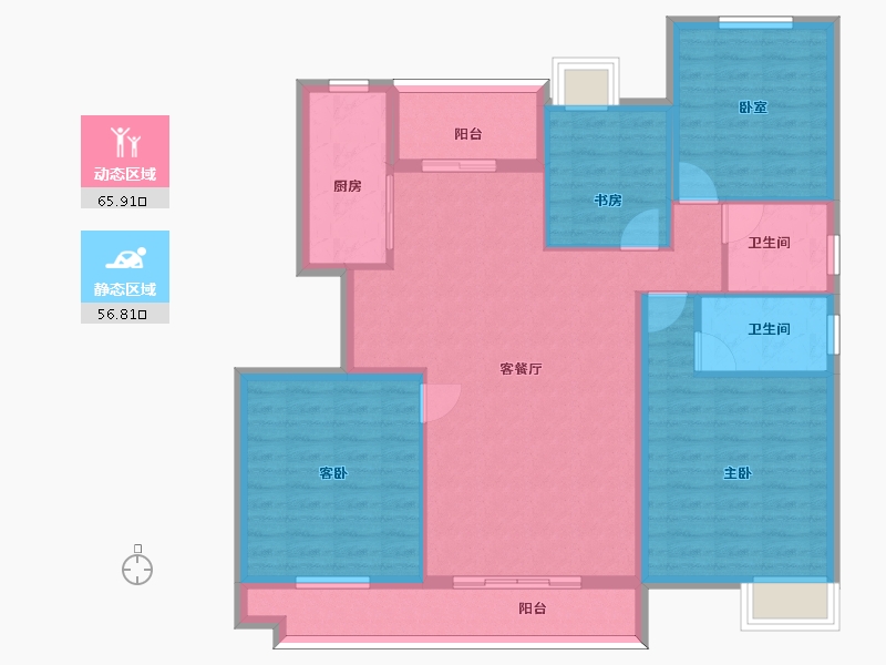 安徽省-黄山市-建桥·汇丰花园-110.15-户型库-动静分区