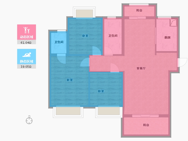 湖北省-孝感市-盛世豪庭-89.37-户型库-动静分区