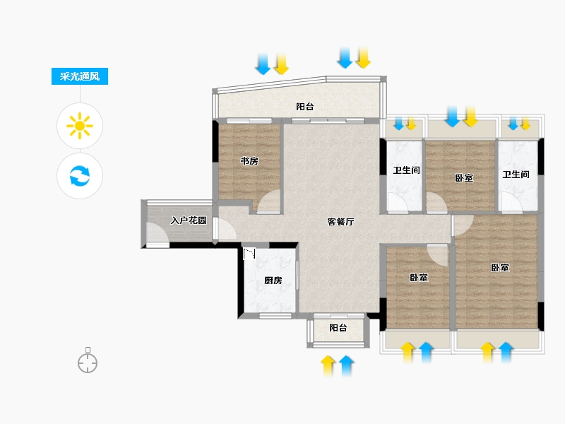 广东省-广州市-奥园誉湖湾-112.00-户型库-采光通风