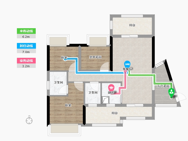 广东省-惠州市-凯悦春天-70.08-户型库-动静线