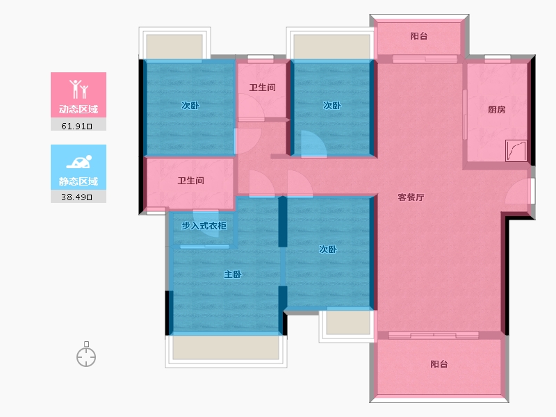 广东省-惠州市-海伦堡西子湾-89.02-户型库-动静分区