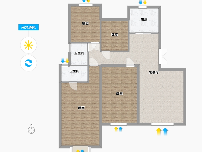 湖北省-孝感市-盛世豪庭-109.52-户型库-采光通风