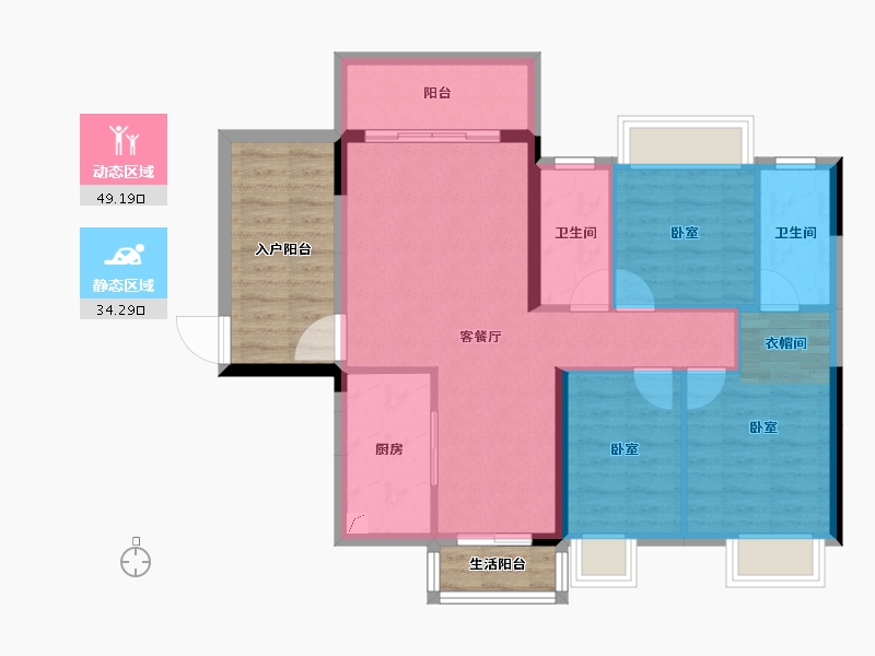 广东省-湛江市-凯悦华府-86.94-户型库-动静分区