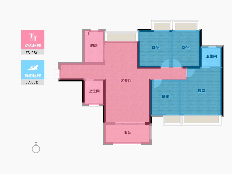 湖北省-孝感市-城际温哥华-105.18-户型库-动静分区