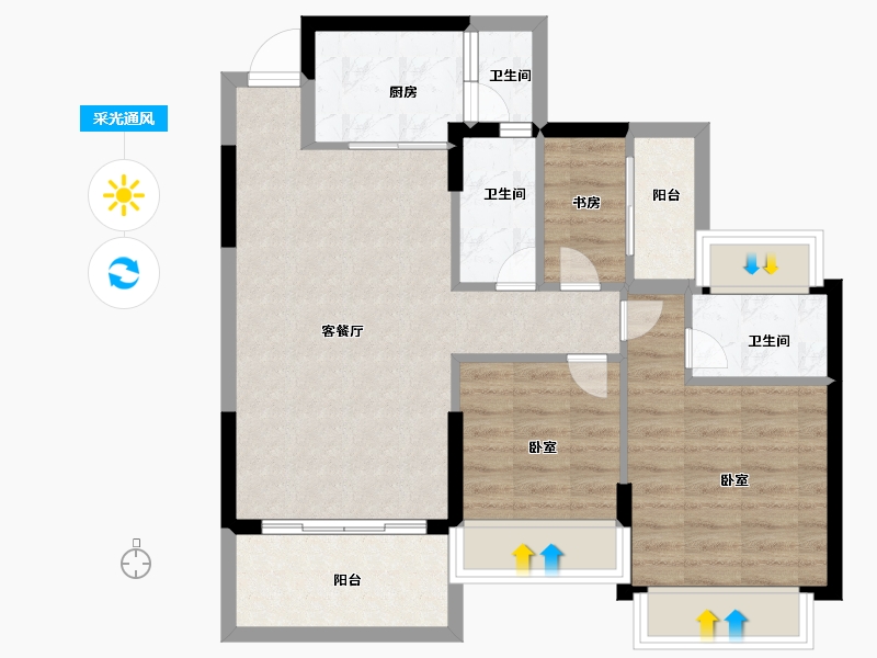 广东省-佛山市-谊泰豪苑-74.00-户型库-采光通风