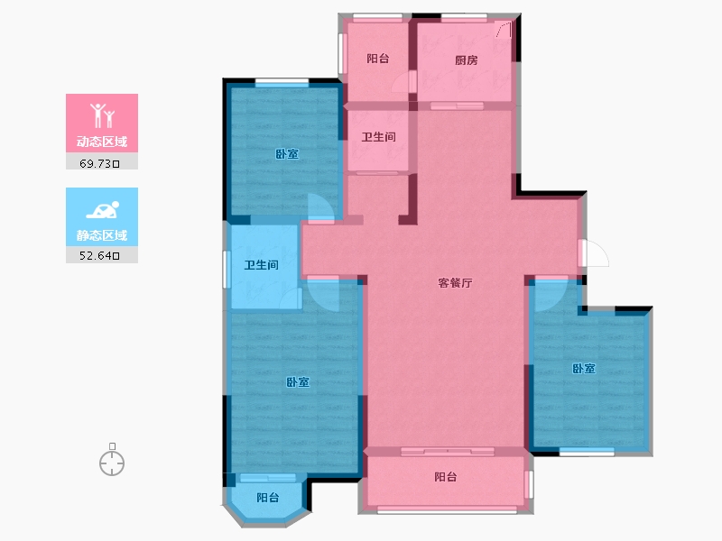 河南省-许昌市-东腾·南郡-108.90-户型库-动静分区