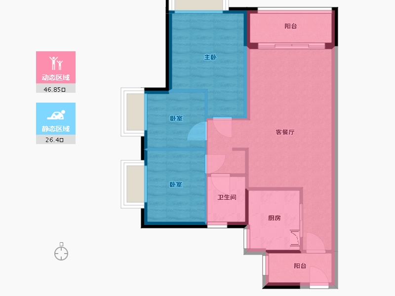 广东省-广州市-时代天韵-65.37-户型库-动静分区