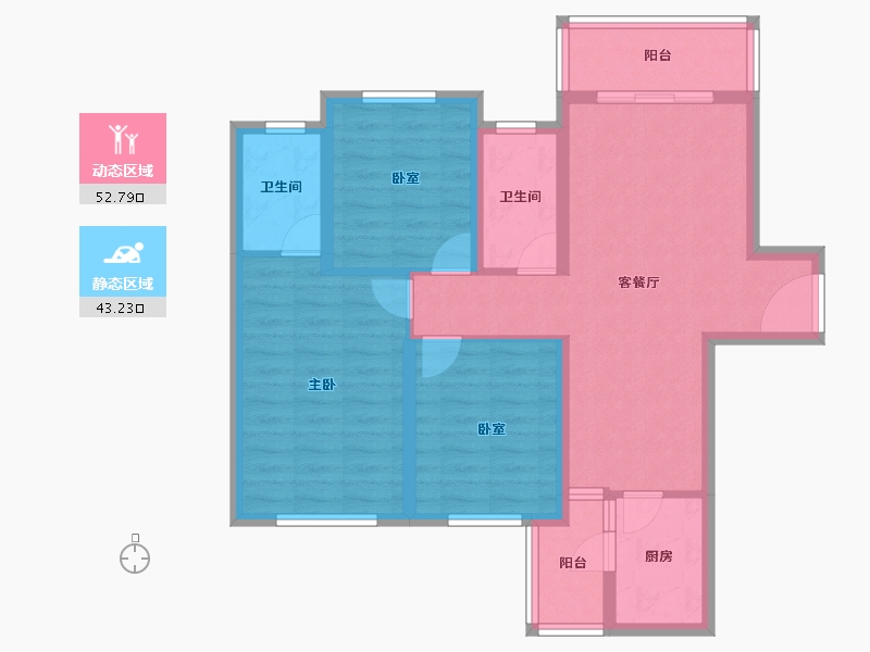 广东省-肇庆市-中梁端州壹号院-85.00-户型库-动静分区