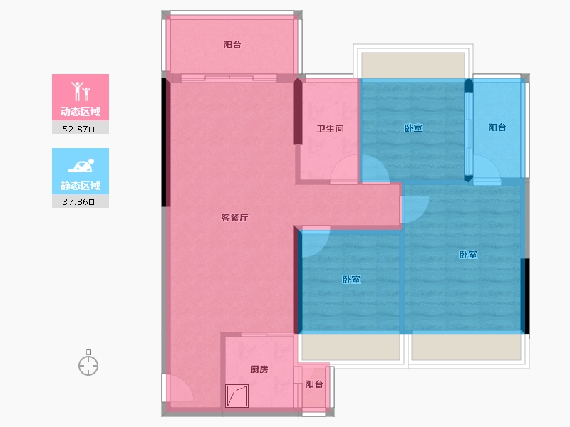 广东省-湛江市-城市尚居花园-81.40-户型库-动静分区