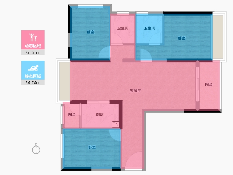 广东省-广州市-碧桂园泊岸-77.94-户型库-动静分区