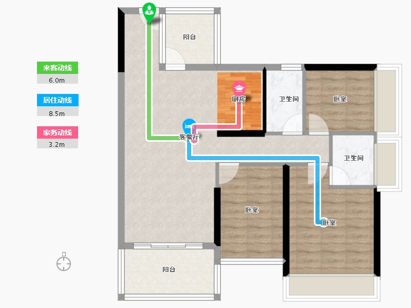 广东省-湛江市-城市尚居花园-81.99-户型库-动静线