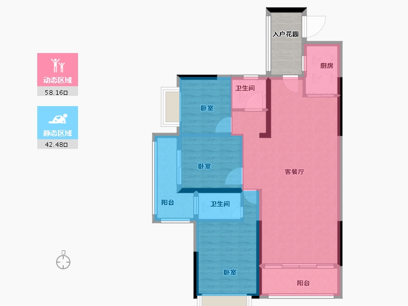 广东省-汕头市-天悦湾-96.03-户型库-动静分区